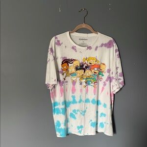 Nickelodeon Purple and Blue Tie-Dye Short Sleeve Tee